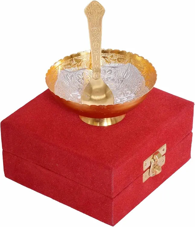 Silver Plated Two Tone Single Bowl Set | 3.5 Inches