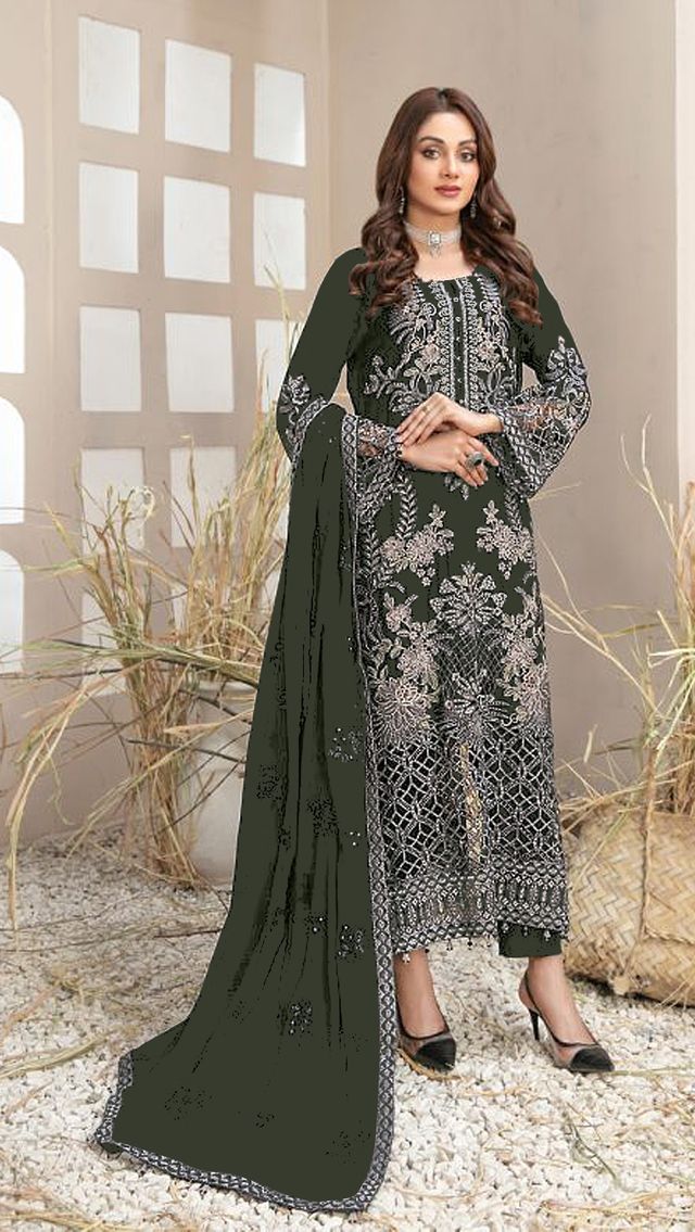 Georgette Suit With Embroidery Work | Ready To Wear