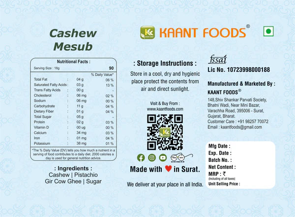 Kaant Foods Cashew Mesub | 400 gms