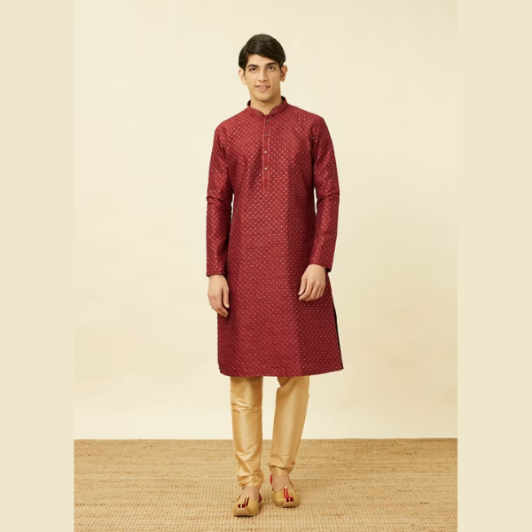 Manyawar Self Patterned Kurta Set - India shopping