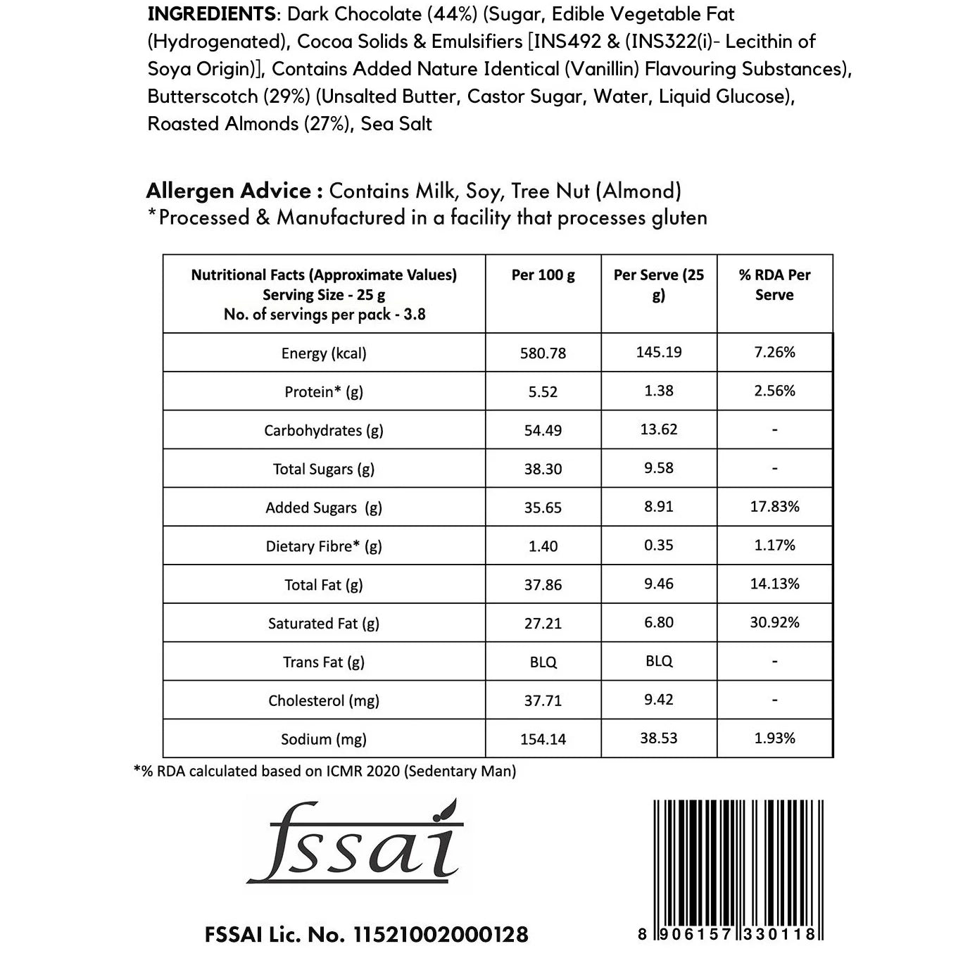 Bombay Sweet Shop Choco Butterscotch Barks - 200 gms