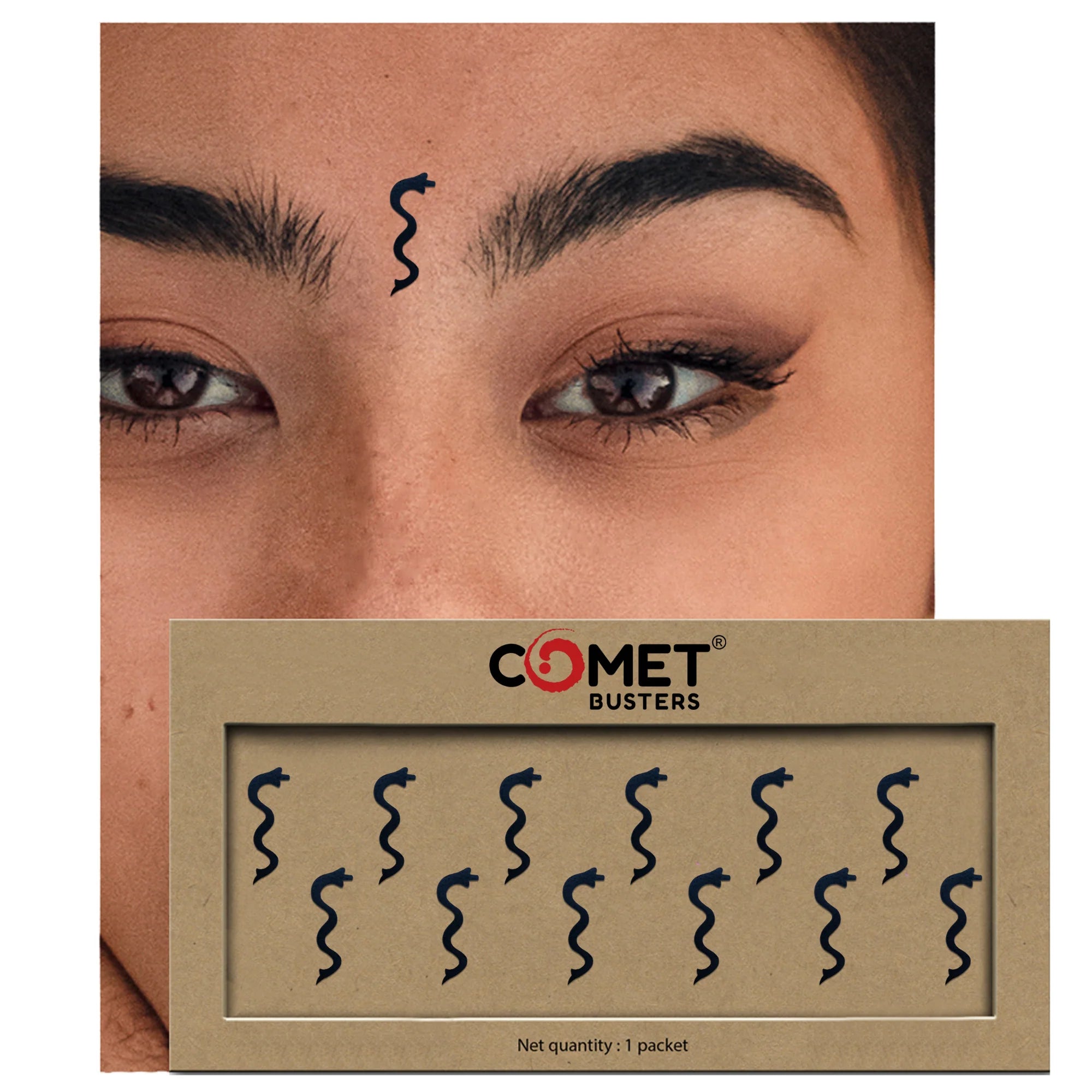 Comet Busters Black Snake PVC Bindis 20mm – Reusable Bindi BIN269