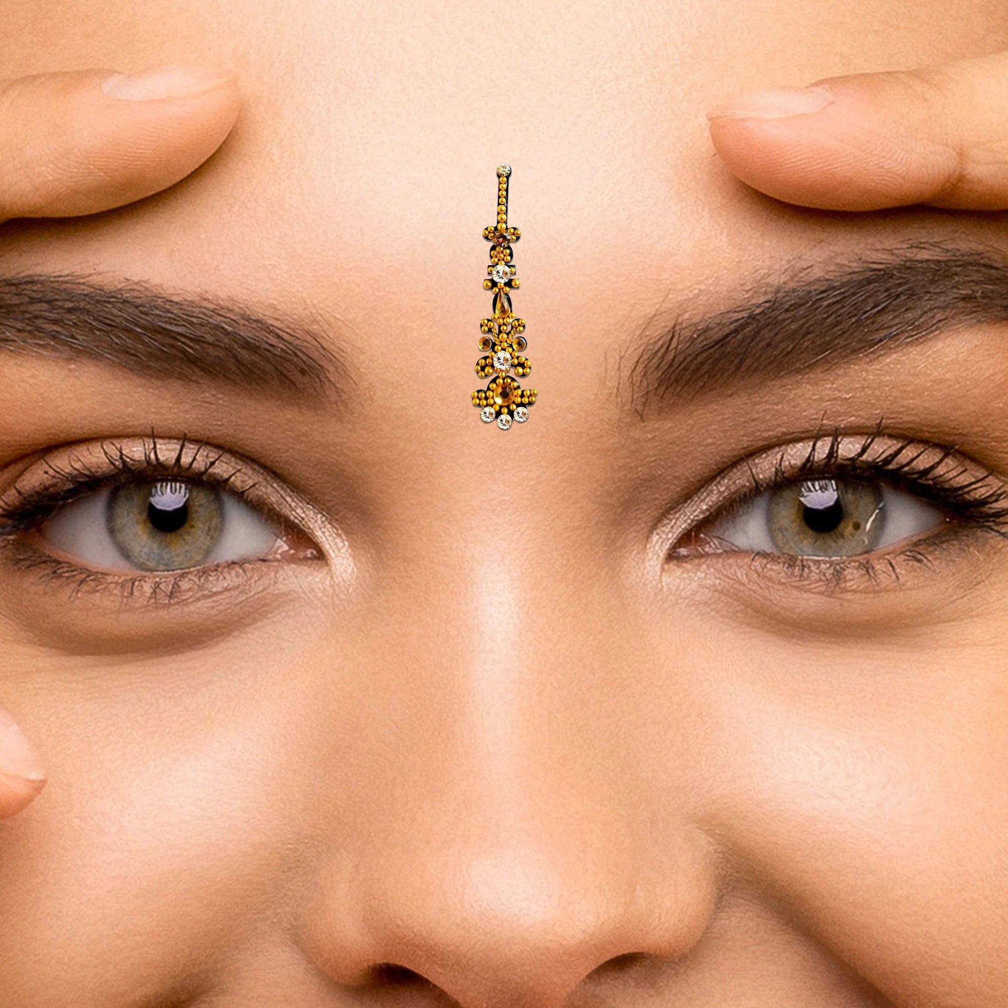 Comet Busters Multicolor Crystal & Diamond Bridal Bindis (30mm)