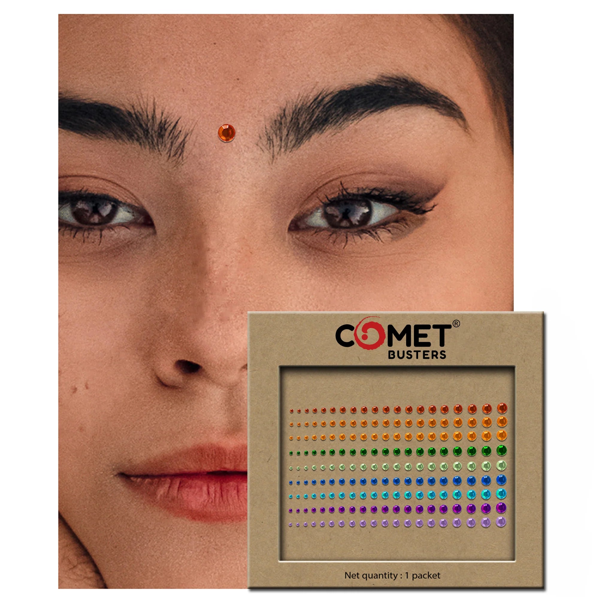 Comet Busters Multicolor Diamond Dot Bindis (2–6mm)