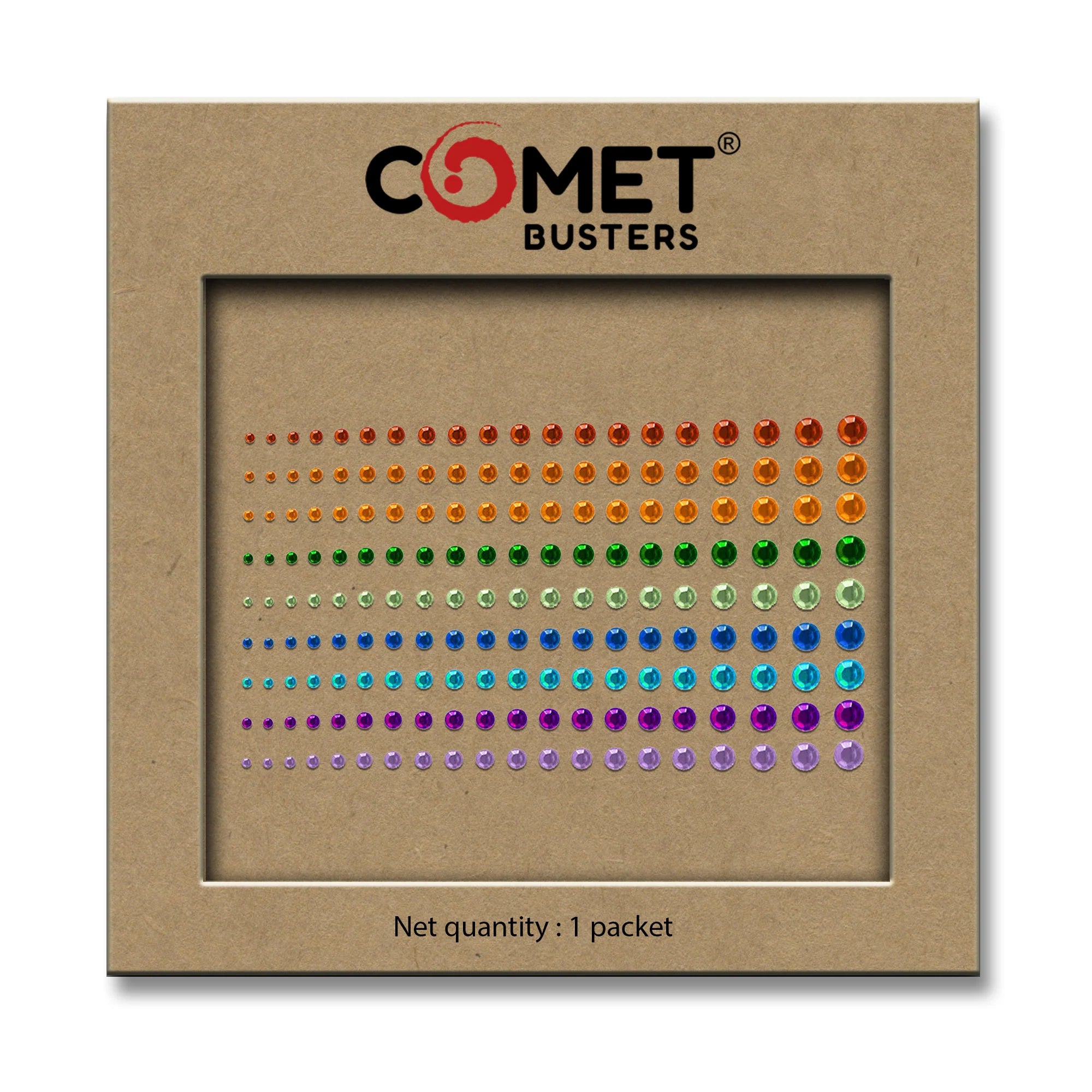 Comet Busters Multicolor Diamond Dot Bindis (2–6mm)