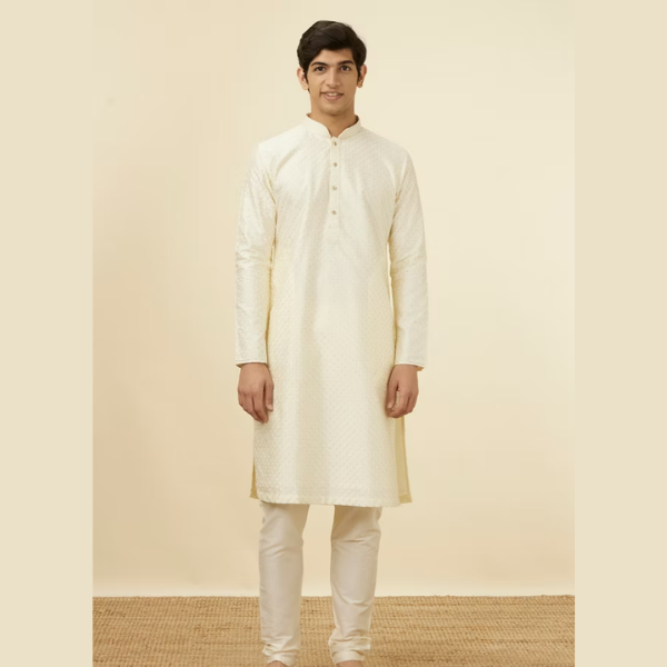 Manyawar Self Patterned Kurta Set - India shopping