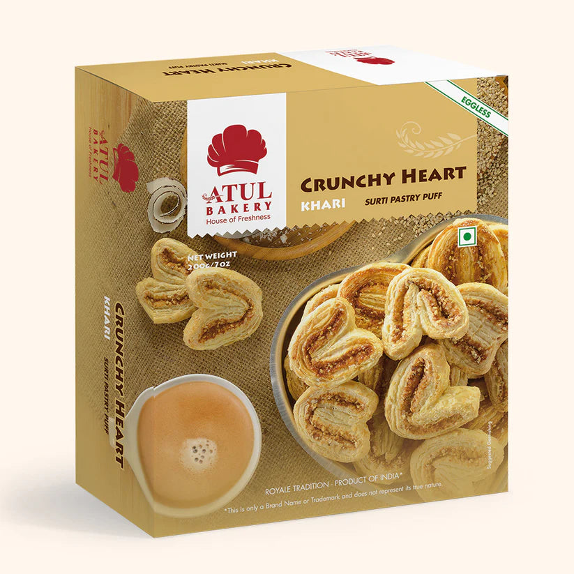 Atul Bakery Crunchy Heart Khari | 200 gms