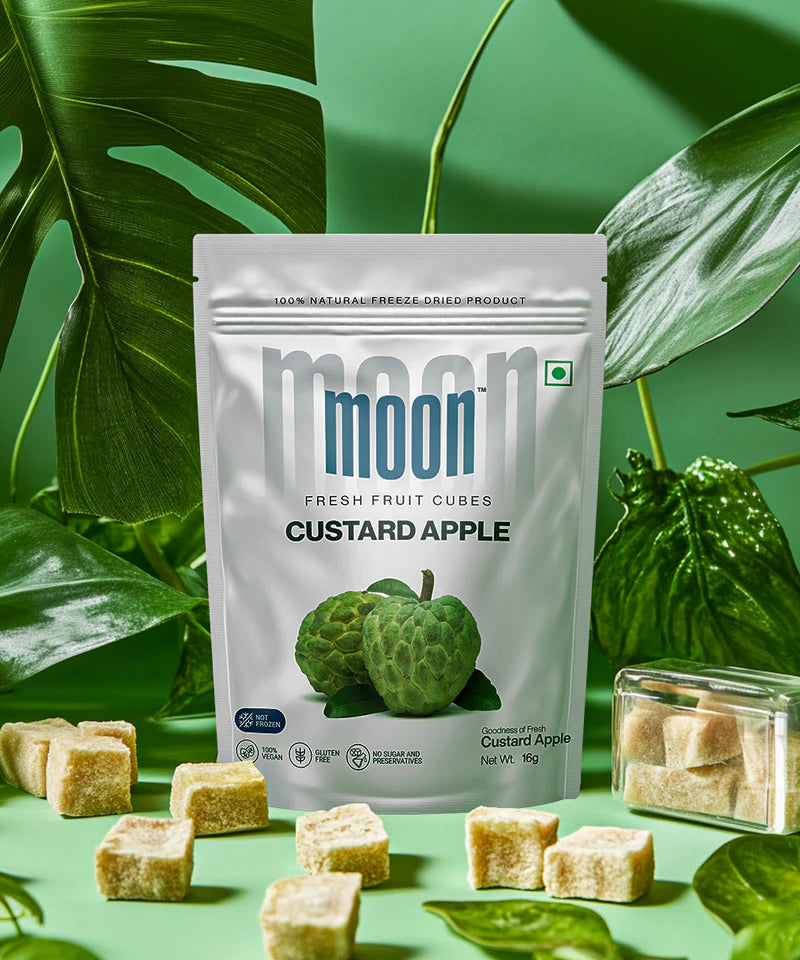 Moon Freeze Dried Custard Apple Cubes | 16 gms