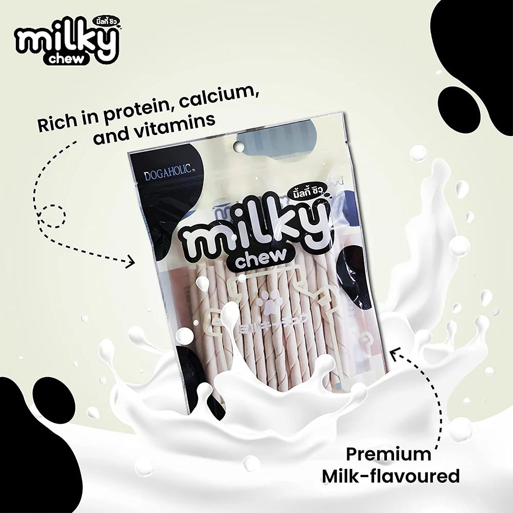 Dogaholic Milky Chew Stick Style - 30 Pcs - 240 g | Set of-2