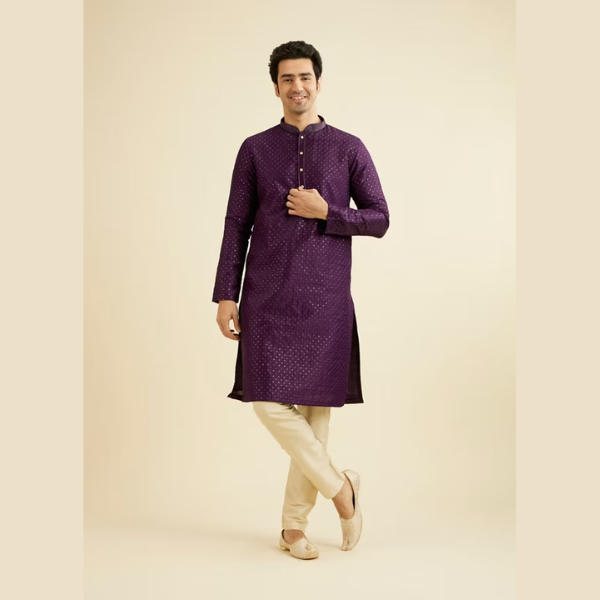 Manyawar Self Patterned Kurta Set - India shopping