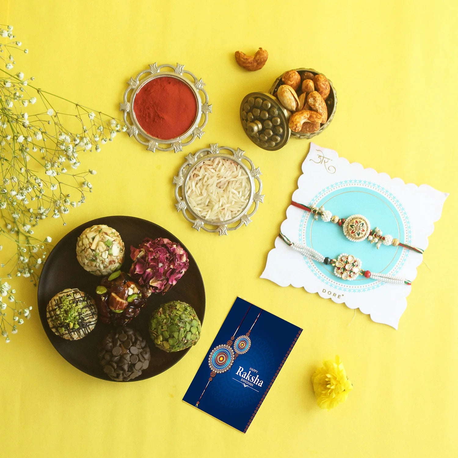 Kesar Sweets Elegant Turquoise tin Box