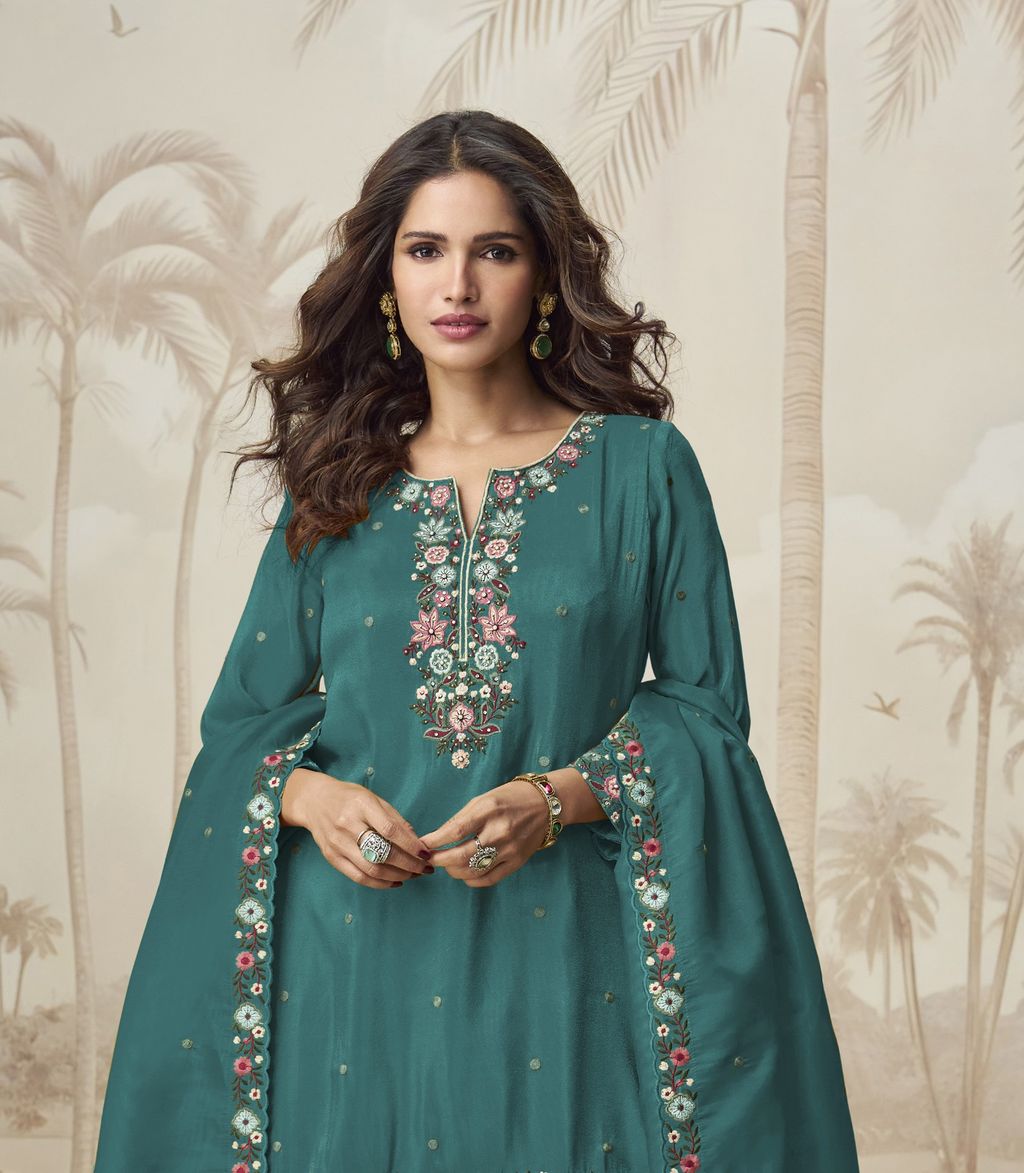 Roman Simar Suit With Embroidery Work | Ready To Wear