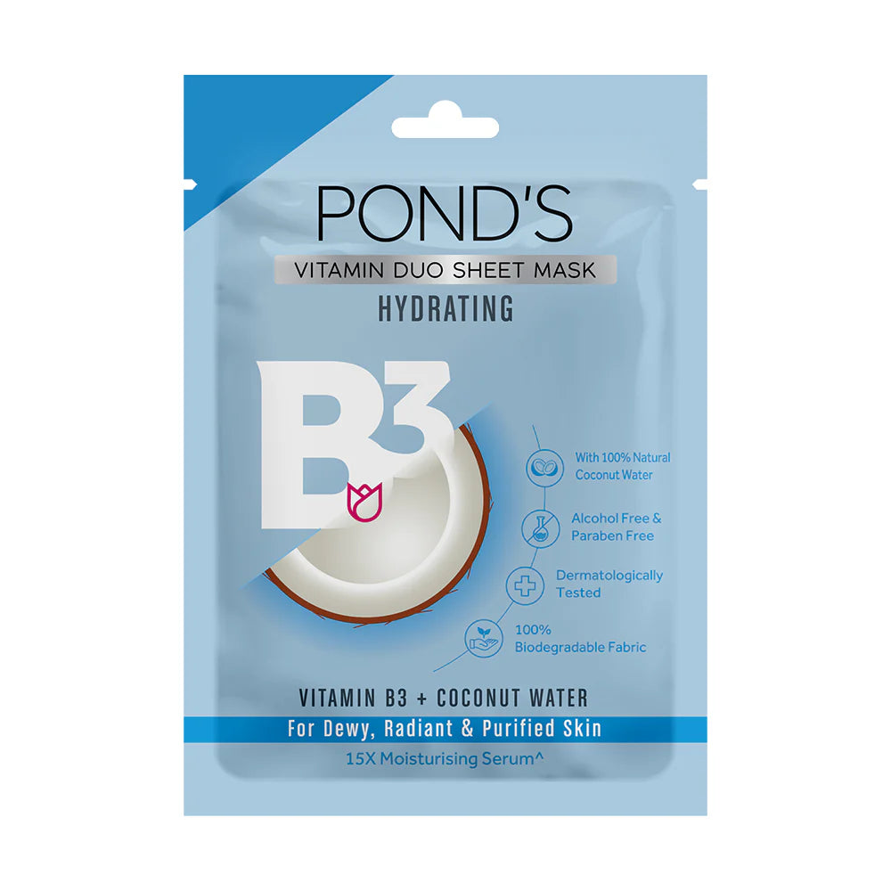 Pond's Hydrating Sheet Mask With Natural Coconut Water And Vitamin B3 - 25 ml