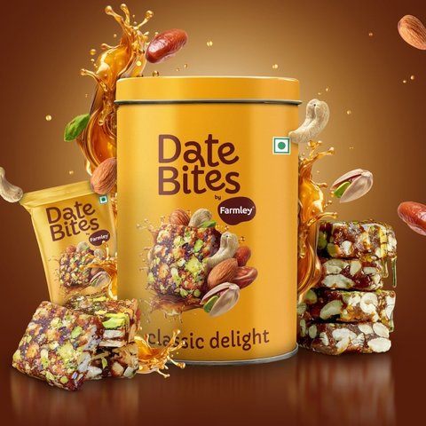 Farmley Dark Choco-Orange Date Bites Burfi + Date Bites Dry Fruit Burfi (No Added Sugar) Combo - 180 gms