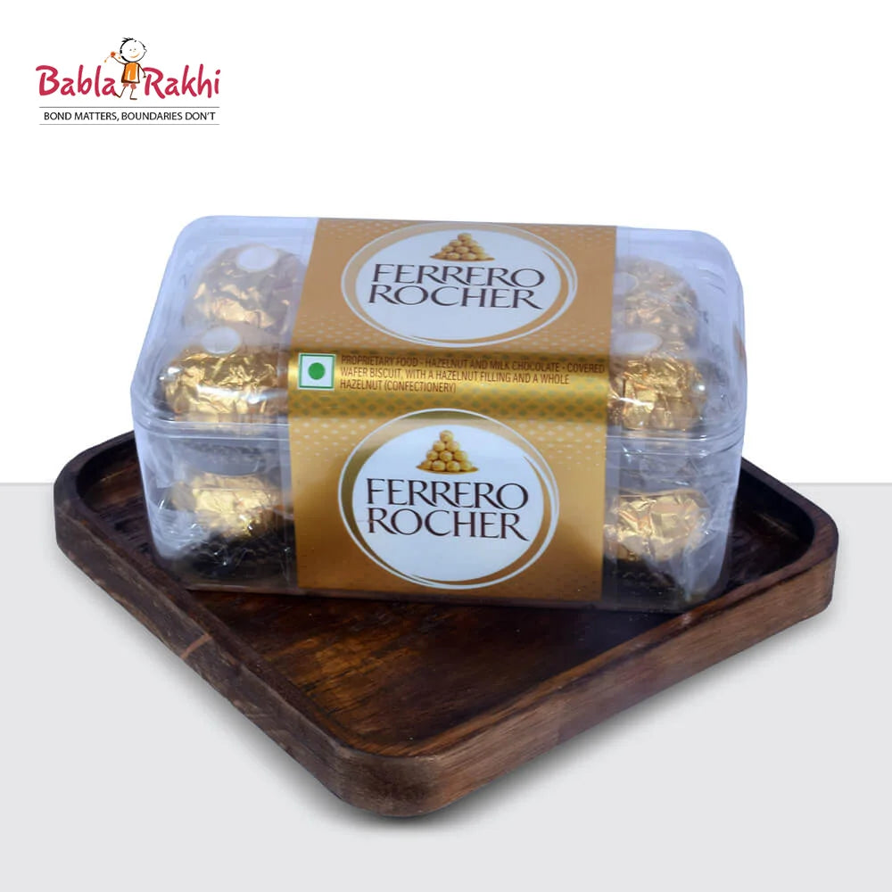 Babla Rakhi 4 Set Rakhi With Pista Roll With Ferrero Rocher ( 16 pc )