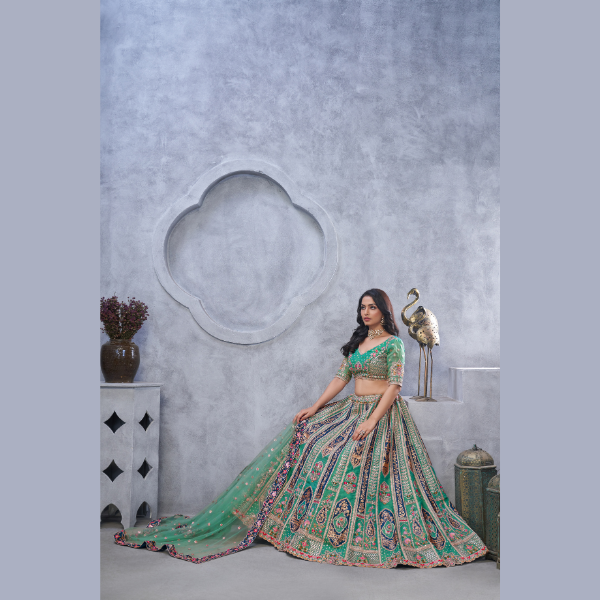 Special Heritage Harmony Wedding Lehenga Choli With Soft Net Dupatta | Ready To Wear