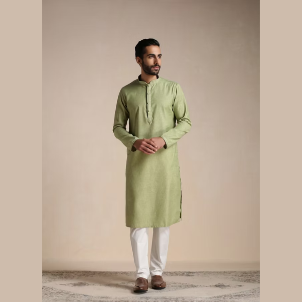 Manyawar Kurta With Embroidered Collar Collection - India shopping