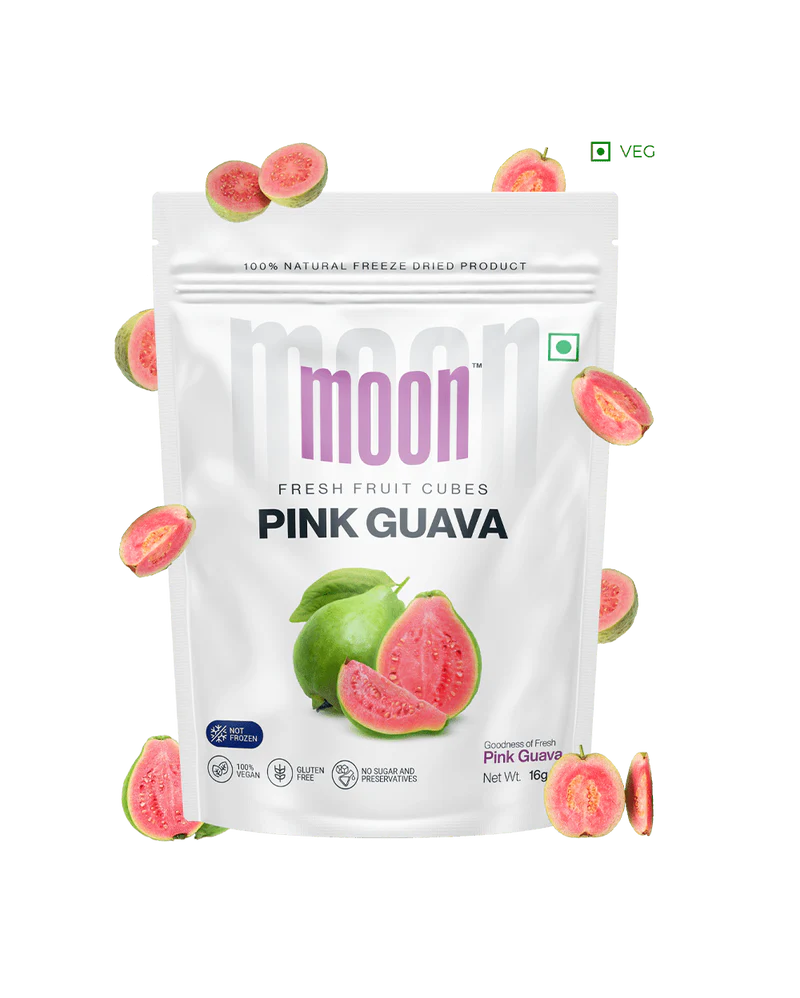 Moon Freeze Dried Pink Guava Cubes | 16 gms