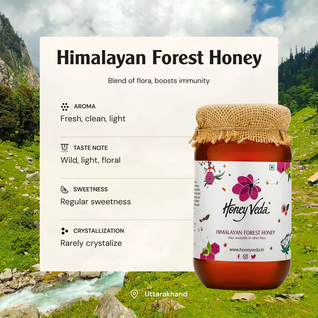 Honey Veda Himalayan Forest Honey - 500 gms