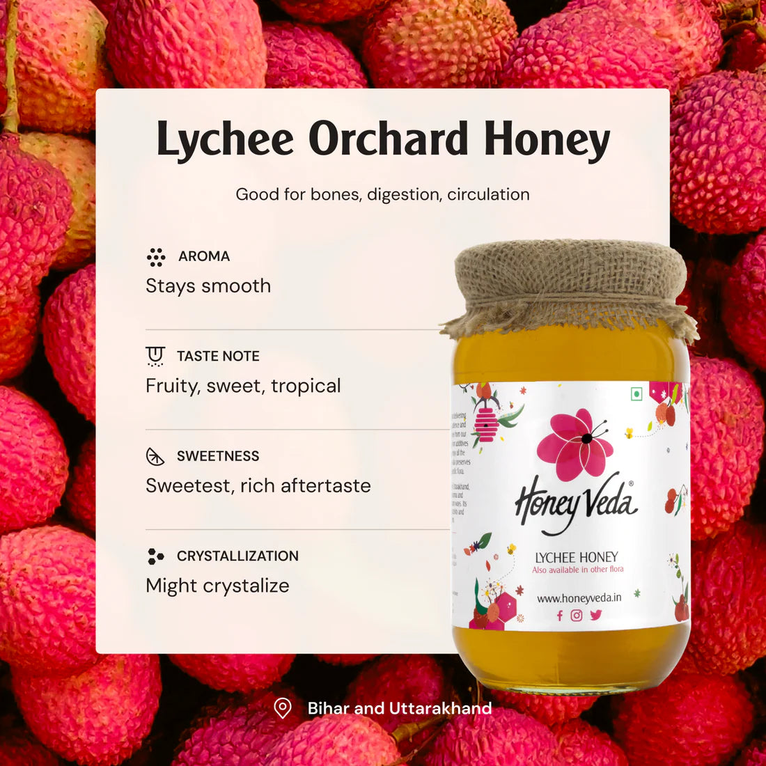 Honey Veda Lychee Orchard Honey - 500 gms