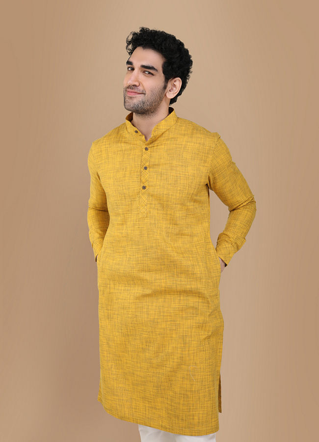 Manyawar Stylish Orange Kurta - India shopping