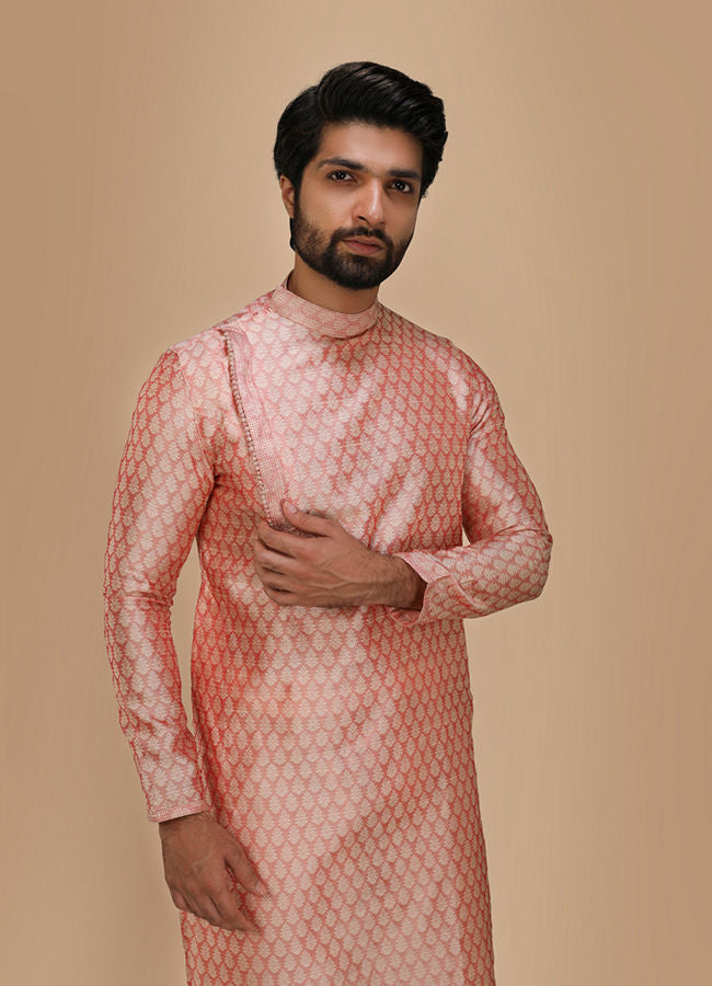 Manyawar Modish Light Pink Kurta Set - India shopping