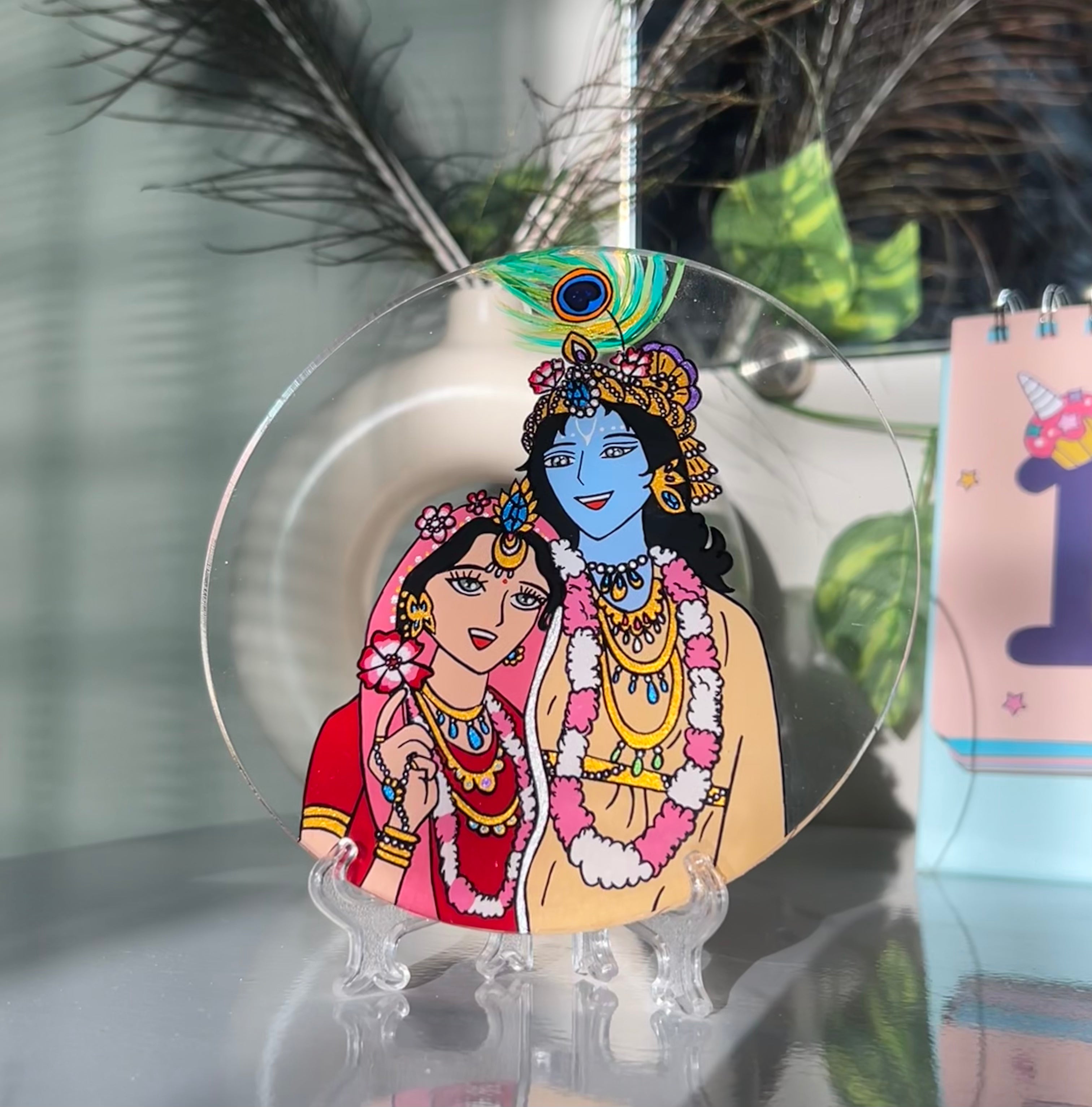 Gopal Gopika Glass painting - India shopping