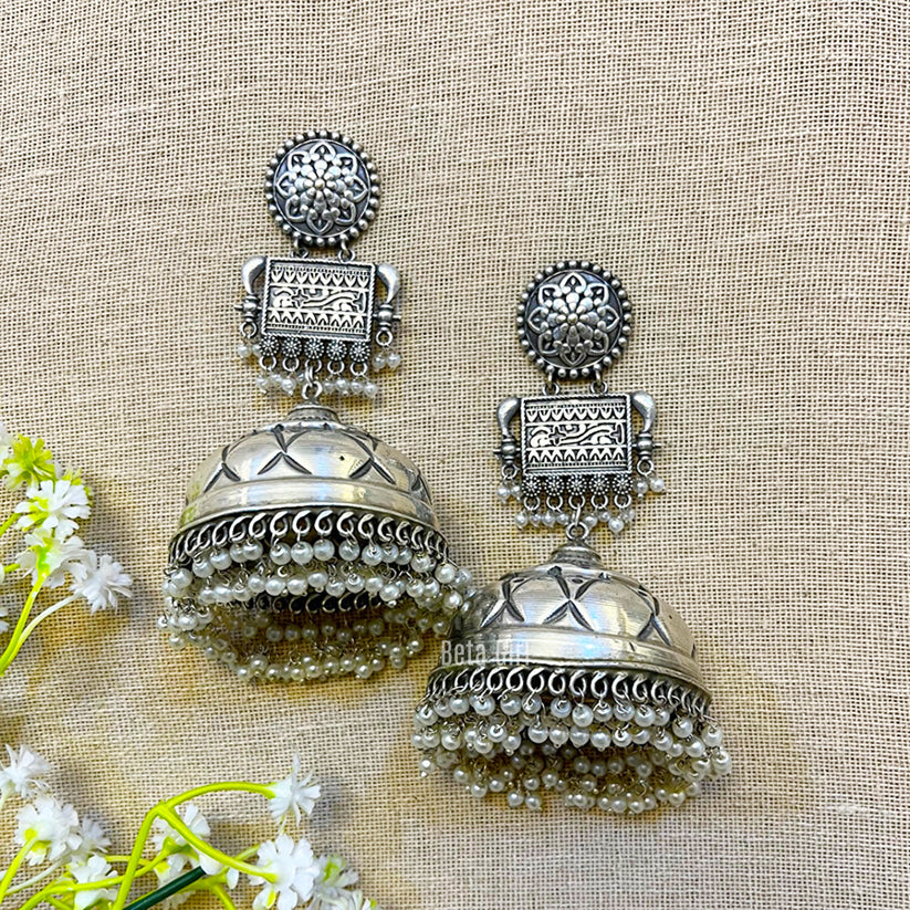 Bombjumka Oxidized Earrings Festive Navratri Jewellery
