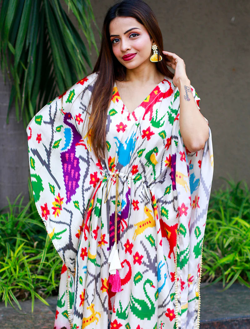 College Style Kaftan With Digital Print Work | Ready To Wear