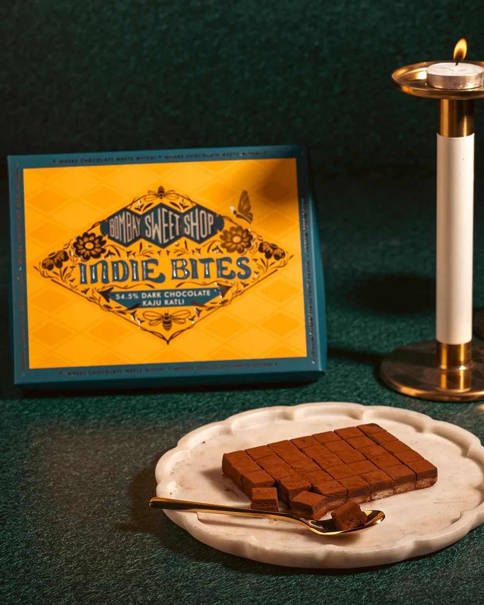 Bombay Sweet Shop Indie Bites - Dark Chocolate Kaju Katli - 1 Box