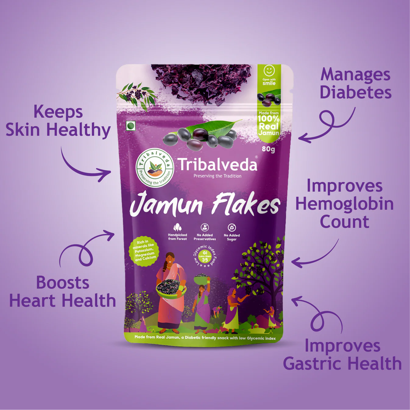 TribalVeda Jamun Flakes - 160 gms