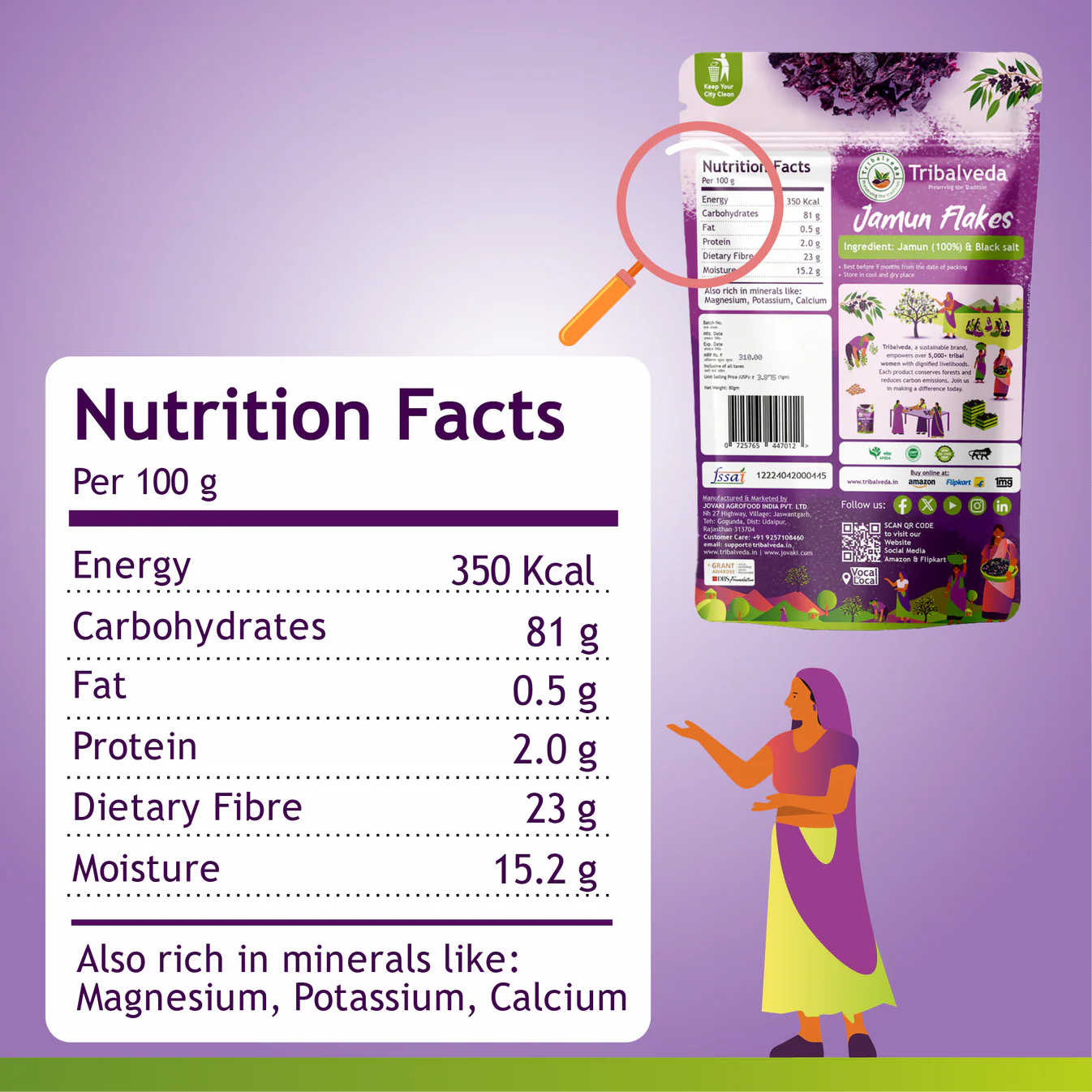 TribalVeda Jamun Flakes - 160 gms