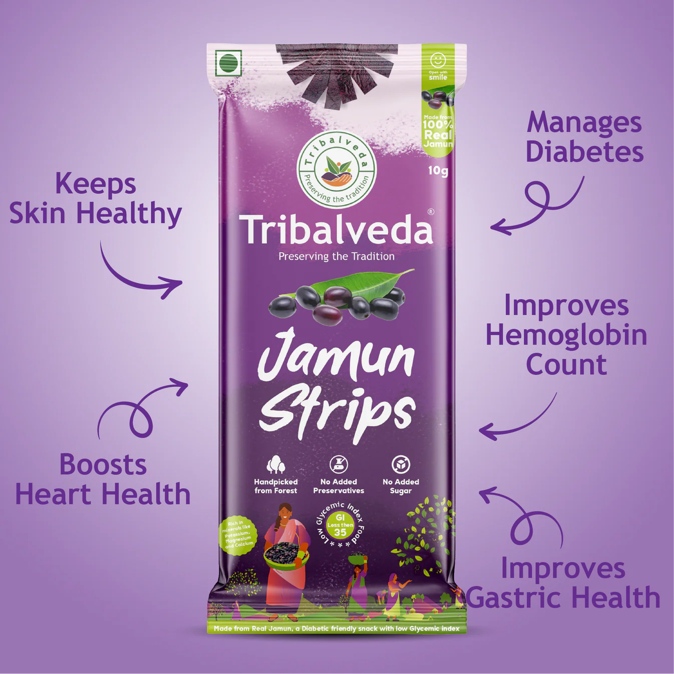 TribalVeda Jamun Strips -10 gms
