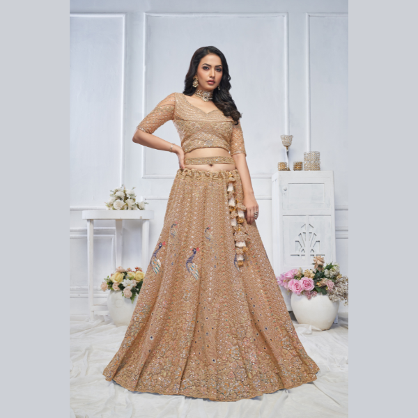 Show stopper Mustard Embroidered bridal wear lehenga | Ready To Wear - India shopping