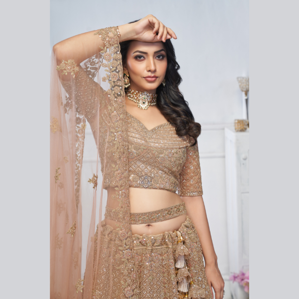 Show stopper Mustard Embroidered bridal wear lehenga | Ready To Wear - India shopping