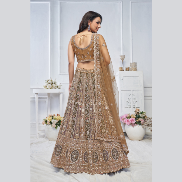 The Majestic Brown bridal lehenga | Ready To Wear | - India shopping