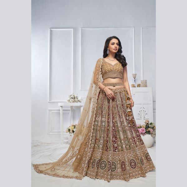 The Majestic Mustard bridal lehenga | Ready To Wear | - India shopping
