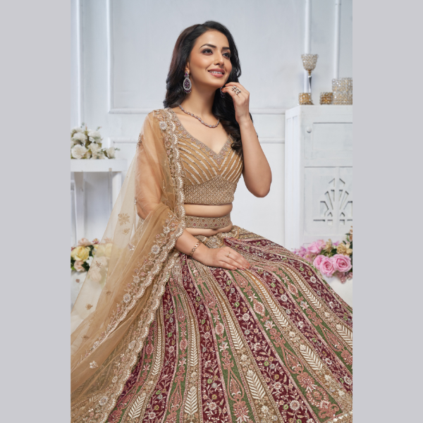 The Majestic Mustard bridal lehenga | Ready To Wear | - India shopping