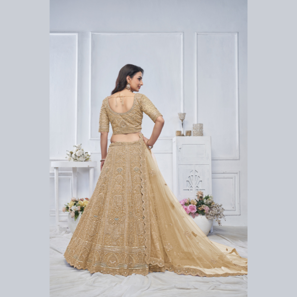 Golden Embroidered Bridal lehenga | Ready To Wear | - India shopping