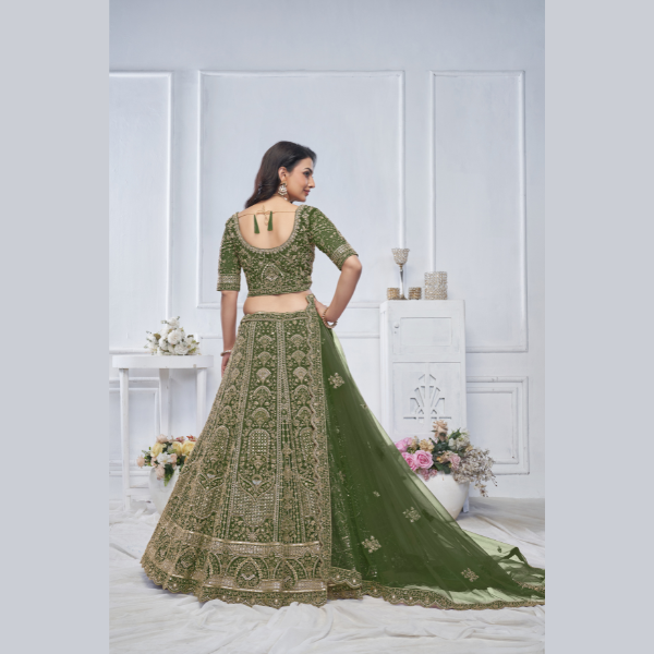 Peacock Green Embroidered Bridal lehenga | Ready To Wear | - India shopping