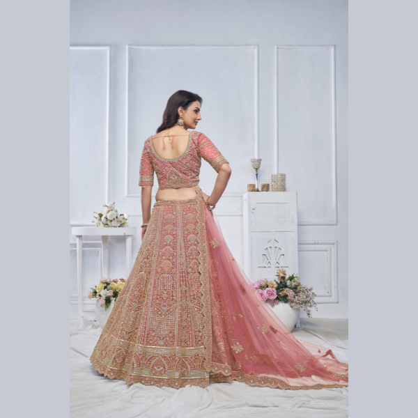 Pastel Onion Embroidered Bridal lehenga | Ready To Wear | - India shopping