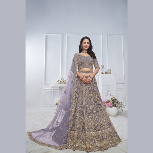 Peacock purple Embroidered Bridal lehenga | Ready To Wear | - India shopping