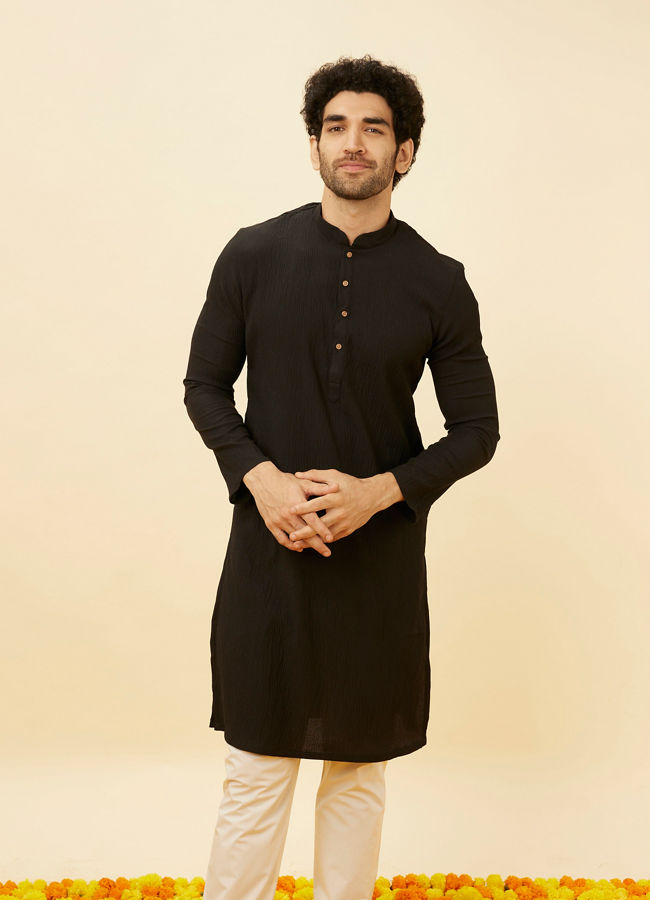 Manyawar Coco Brown Classic Kurta Set - India shopping