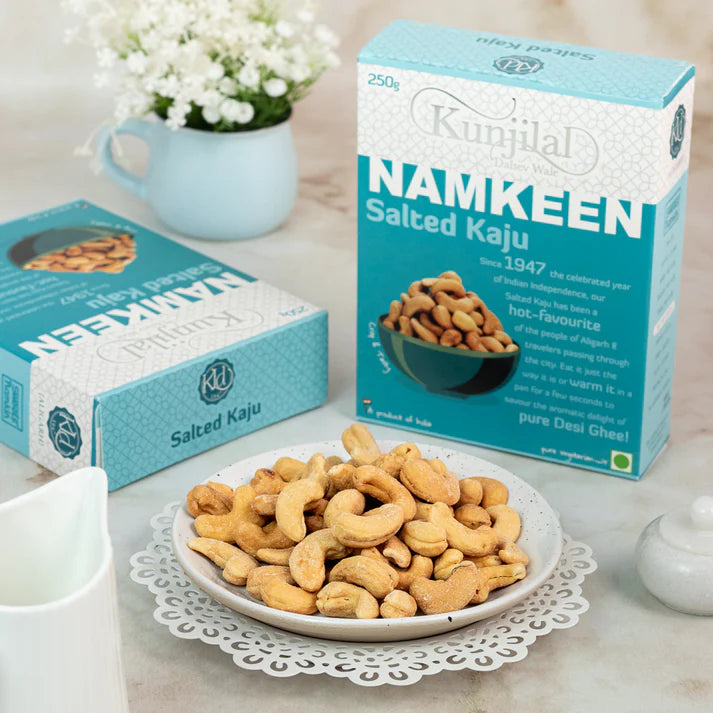 Kunjilal Dalsev Wale Kaju Salted - 500 gms| Made in Desi Ghee | No Palm Oil