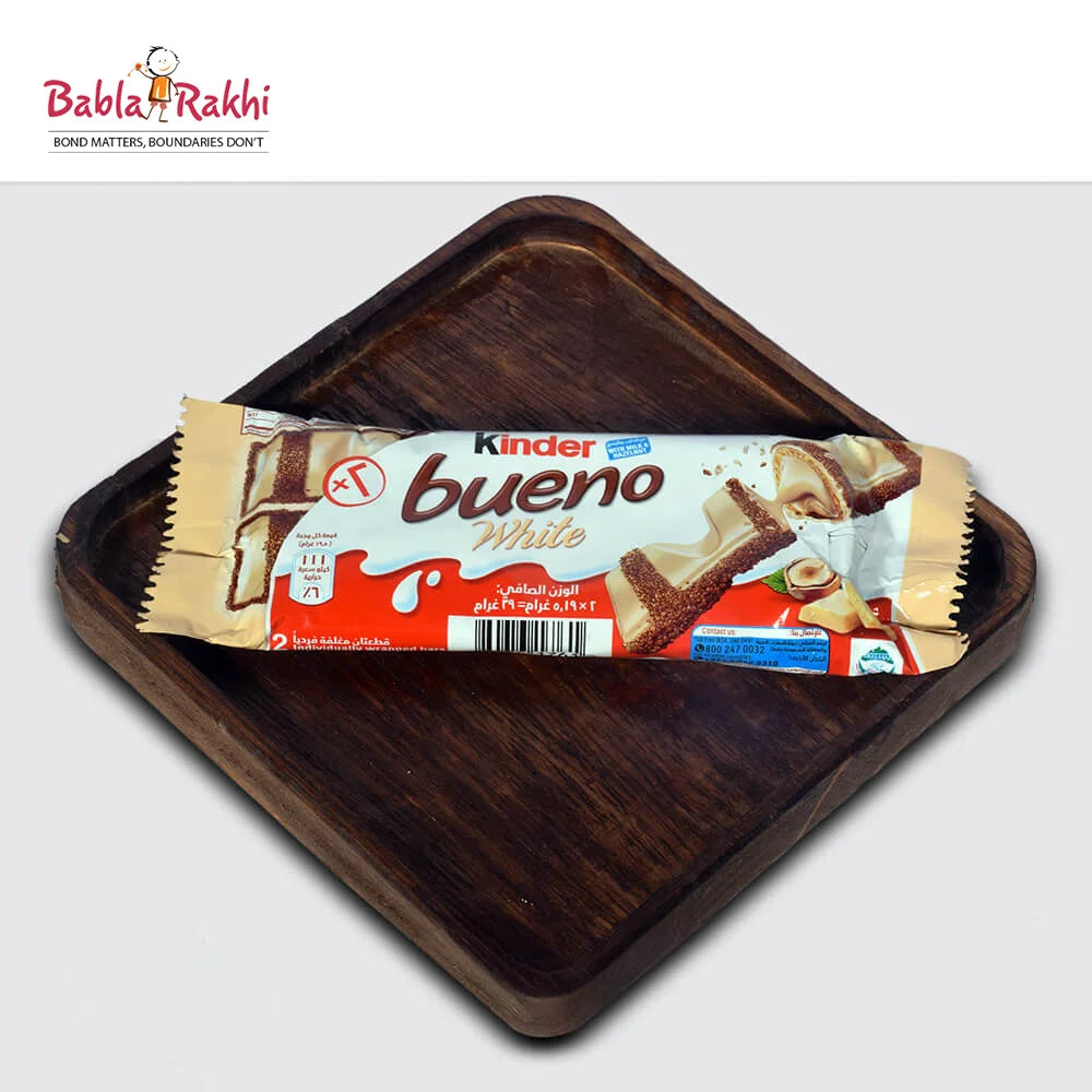 Babla Rakhi 4 Set Rakhi With Kaju Katri Kinder Bueno White Ferrero Rocher