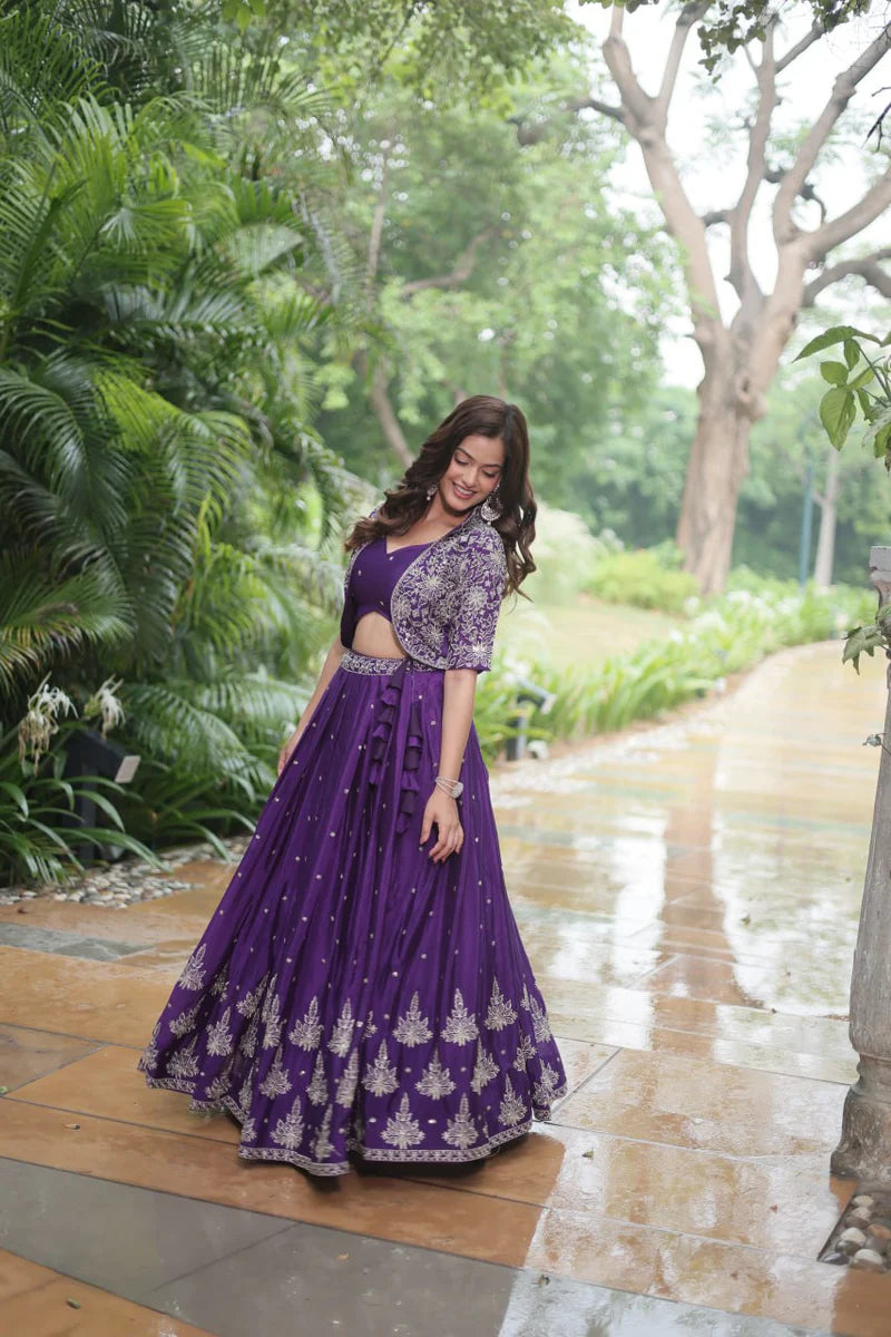 Wedding Party Lehenga Choli With Embroidered Sequin Work | Ready To Wear