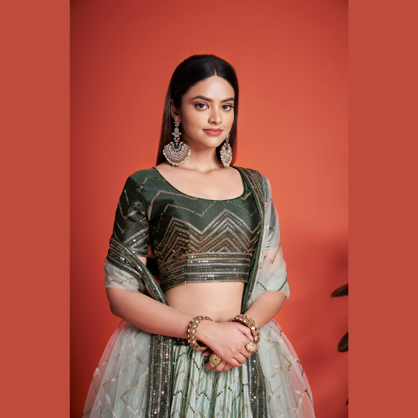 Beautiful Heavy Chinon Lehenga | Ready To Wear - India shopping