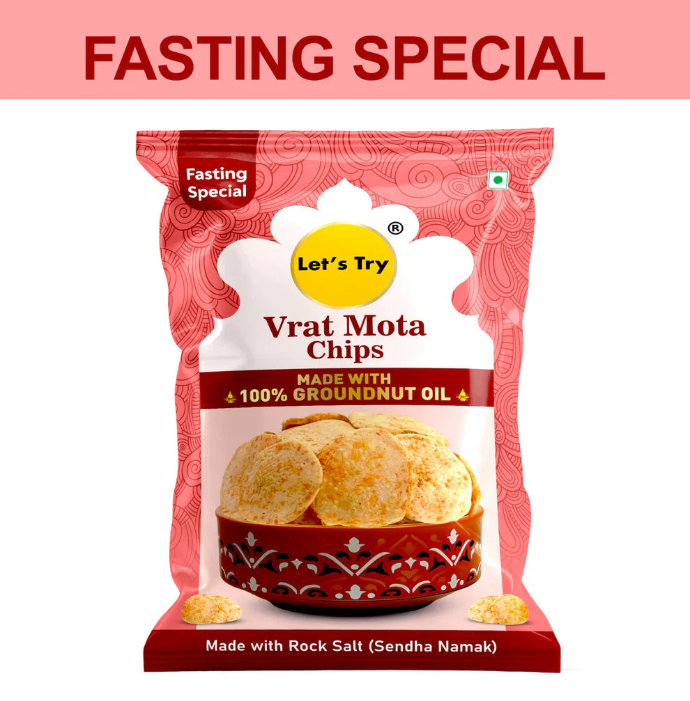Let's Try Vrat Mota Chips / Aloo Chips - 60 gms