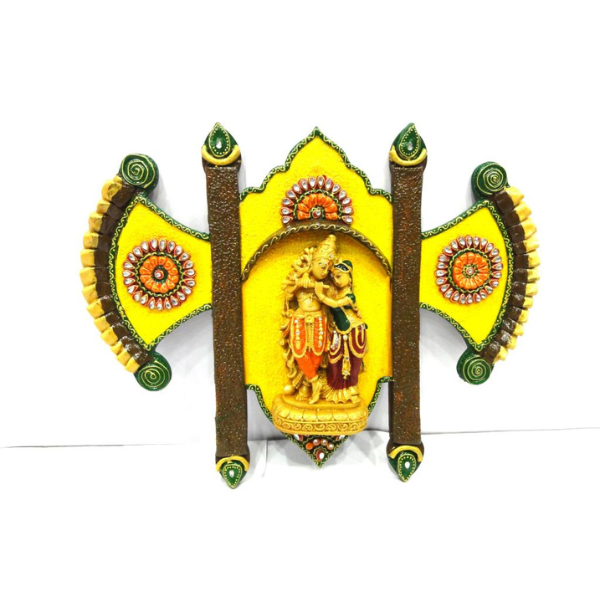 Crafticia Wooden Paper Mache Lord Radha Krishna | Premium Wall Hanging - India shopping