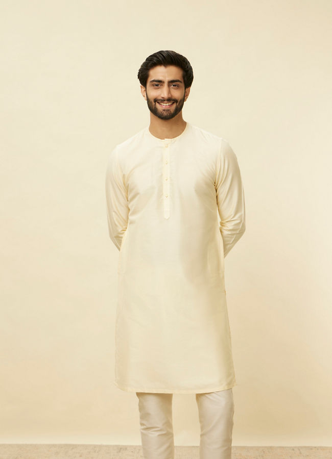 Manyawar Sand Beige Bandhgala Kurta - India shopping